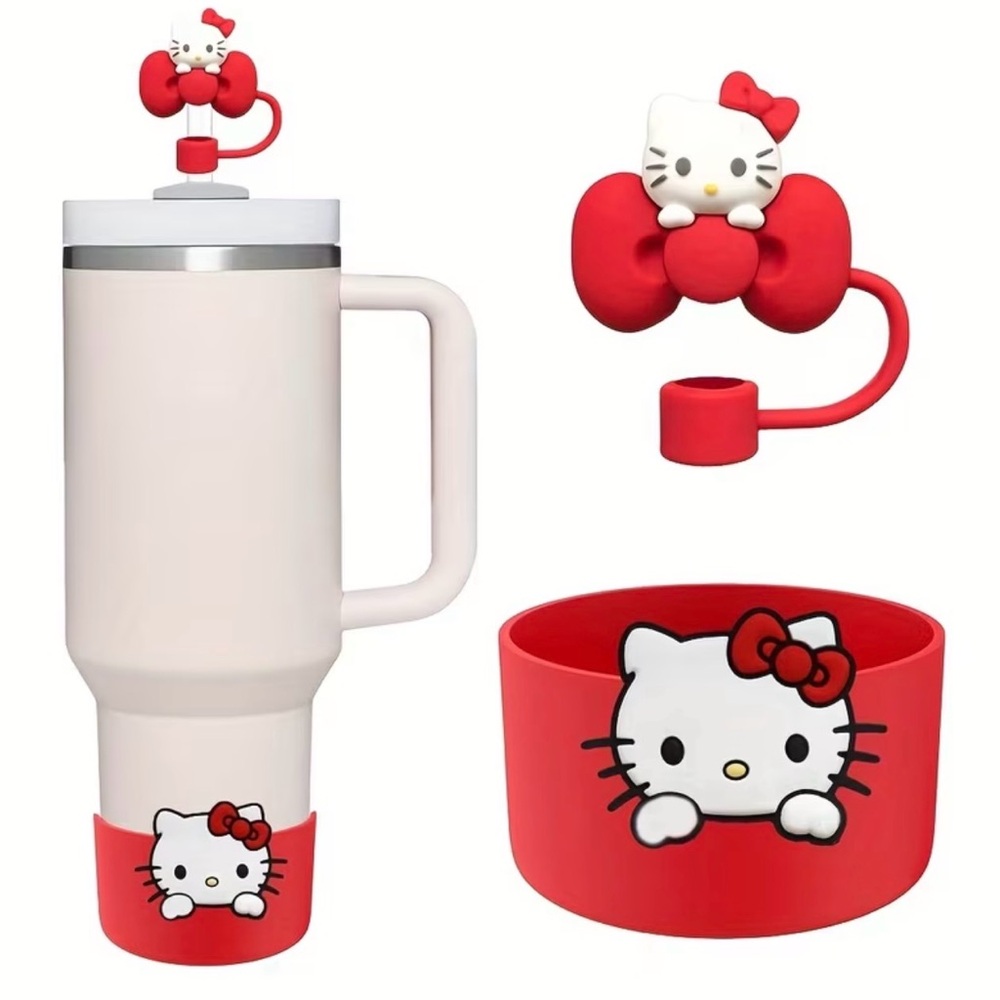 Hello Kitty Pink Tumbler Accessory Set - Picture 2 of 2